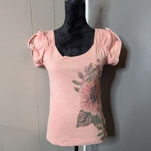 Floral Pink Short Sleeve Top